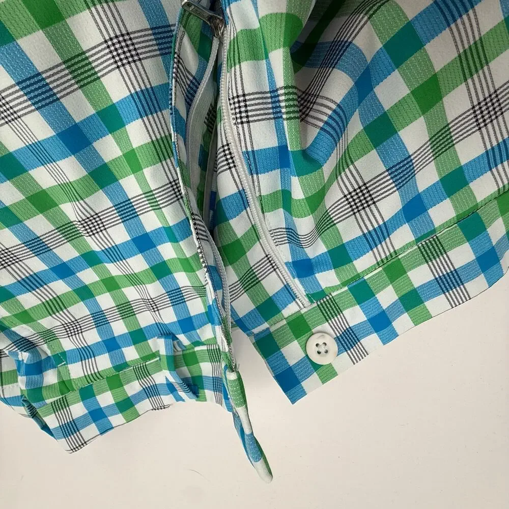 Nike Golf Shorts Men's Size 32 Medium Core Dri-Fit Plaid Performance Flat Front